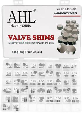 Ahl 608408498568 Adjustable Valve Shim Kit 7.48mm O.d. 1.20mm-3.50mm Thick 141pcs Silver