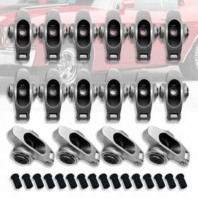 Ar38134 Amoracing Stainless Steel Roller Rocker Arms Kit Fit Chevy Sbc 327 350 400 1.5 Ratio 3/8 Inch