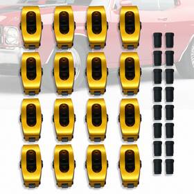 Ar38143 Amoracing Fits Ford Sbf 289 302 351w Gold Anodized 1.6 Ratio 7/16 Inch Roller Rocker Arms Kit