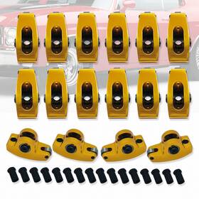 Ar38144 Amoracing Gold Anodized Aluminum Roller Rocker Arms 1.5 Ratio 3/8 Inch Fit Sbc 327 350 400