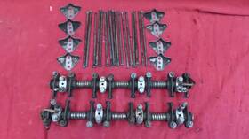 6564-a2 Ford Y Block Rocker Arm Assemblies With Push Rods And Oil Baffles Ecg