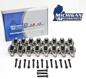 Mm-ls3 Michigan Motorsports Che Oem Ls3 Rocker Arms Bronze Bushing Trunnion Kit Installed - Rectangle Port