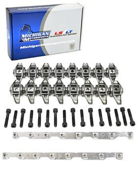 Mm-bbls3ra Michigan Motorsports Bltstnds Ls3 Rocker Arms With Bronze Bushing Trunnions And Billet Stands