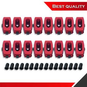 Sv27313 Shopvertex Full Roller Rocker Arms 1.6 Ratio 7/16 Inch Suit Chevy Sbc 283 305 400 Red Aluminum