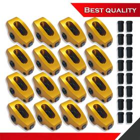 Sv27319 Shopvertex Suits Sbf 289 302 351w Roller Rocker Arms Kit 1.6 Ratio 7/16 Inch Stud Gold Anodized