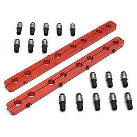Pce259.1009.03 Speedmaster Ford Sb 289 302 351 Windsor Rocker Stud Girdle Kit Red With 3/8 Inch Polylock Nuts