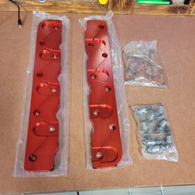 Pce259.1017.01 Speedmaster Chevy Bbc 454 Rocker Stud Girdle Kit Red With 7/16 Inch Polylock Nuts