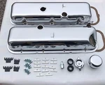 Chrome Cheater Valve Covers Slant Bbc 396 427 454 Kit 40 Pc Fits Chevrolet. Fixed Price $179.99.