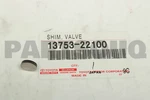 1375322100 Genuine Toyota Shim, Valve Adjusting 13753-22100. Fixed Price $6.47.