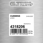 4318206 Lever Fits Cummins (surplus Open Box). Fixed Price $171.65.