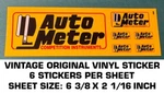 Autometer Competition Instruments - Vintage Original Vinyl Sheet Decal Sticker. Fixed Price $5.13.