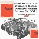 Continental Engines C-125 C-145 & O-300 To Series Service Parts Manual Cd. Fixed Price $15.97.
