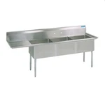 Resources BKS-3-1620-12-18LS All Stainless Sink (3) Comp Left Drainboard. Fixed Price $1482.00.