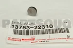 1375322310 Genuine Toyota Shim, Valve Adjusting 13753-22310. Fixed Price $6.73.