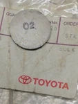 Genuine Toyota 13753-16020 Shim, Valve Adjusting Od 25MM Thickness 2.5MM. Fixed Price $8.00.