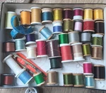 Vintage Thread Lot 40 Coats Clark J&p Molnlycke Pioneer Wood Spools. Fixed Price $17.00.