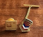 1960 Chevron Gasoline Station Service Dealer Award Enamel Gold Filled Pins 30Y. Fixed Price $78.00.