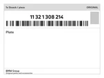 Genuine Bmw Plate 11-32-1-308-214 New. Fixed Price $21.71.