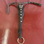 1920 's 1930 Leather Spare Tire Mount Strap Brass Studs. Fixed Price $99.99.